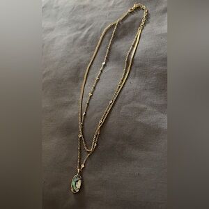 Kendra Scott layered Gold abalone shell pendant necklace